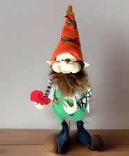 Handmade Enchanted Spirit of Love Gnome Art Doll Earth Elemental Carrying Heart picture