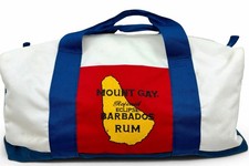 Vintage 1980s Mount Gay Barbados Refined Eclipse Rum Synthetic Canvas Duffle Bag picture