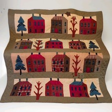 Vintage Land's End Coming Home Quilt Twin Size With Rod Pocket For Hanging.  picture