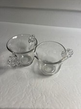 VTG Imperial Clear Glass Candlewick Cream & Sugar Bowl 1936-1984 picture