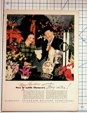Vintage FTD Flowers-By-Wire Christmas Magazine Ad Ephemera 1930s picture