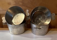 Vintage French Tin Charlotte Pot with Heart Handles, Size #10 Cordon Bleu *Four picture