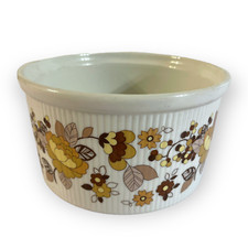 Vintage 70s Royal Doulton Indian Summer Casserole Round Dish Floral Cookware picture
