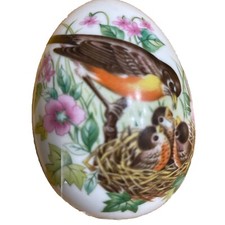 Avon Porcelain Egg Birds Nest Flowers Every Spring Brings a New Beginning 3