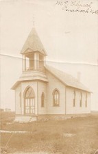 J65/ Osnabrock North Dakota RPPC Postcard c1910 Church Building 251 picture