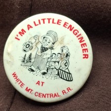 White Mountain Central RR Little Engineer Vintage Pinback picture