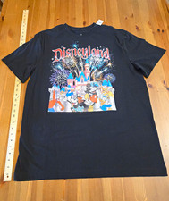 Disney Disneyland Fireworks Castle Mickey & Friends Black T-Shirt Adult L picture