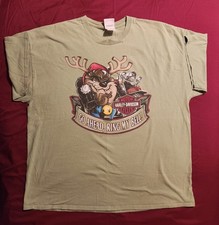 Vintage Harley Davidson X-mas Taz  T-shirt,  Green, Men's 2XL, Holstein's (NE) picture