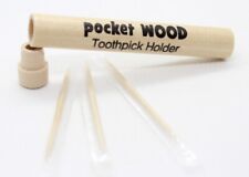 Wood Pocket Travel Toothpick Holder - with Toothpicks picture