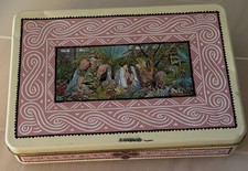 DISNEY WORLD Vintage 1989 Polynesian Resort Tin Post RARE Pink Beige Waterfall picture