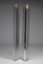 2 Vintage Clear Glass Chandelier Triedre Prism Sticks Rods Triangular 11.5
