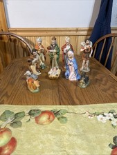 Homco / FBIA Nativity Scene Christmas 10 Pieces Mary Joseph Wise Men Jesus 1978 picture