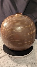 Vintage Mid-Century Modern Spherical Studio Pottery Vessel / Moon Jar (9