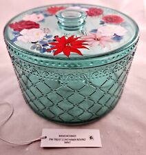 Pioneer Woman Wishful Winter Holiday Tall Cookie Treat Container w/Lid Mint New picture