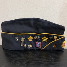 Vintage American Legion Cap 5 Emporia Kansas with pins and metals attached 7 3/8 picture