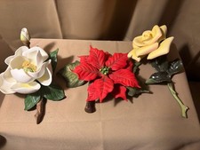 Poinsettia Capodimonte Porcelain Flowers Avon picture