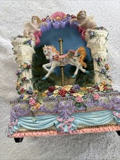 1979 Classic Treasures- 3D Music Box - Animated Carousel Horse Moves Up and Down picture
