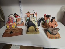 (6) 1988 American Heritage Wild West Series Ceramic Figures Chiefs Indians Horse picture