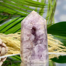Pink Purple Amethyst Flower Agate Tower Healing Crystal Generator 324g 90mm picture
