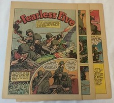 1944 four page cartoon story ~ WWIII FEARLESS FIVE Bougainville Island, 11-23-43 picture