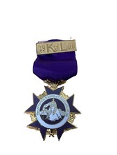 Mystick Krewe of Louisianians 1998 Medallion Pin PurpleRibbon Washington DC Ball picture
