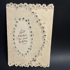VICTORIAN GREETING CARD BIRTHDAY FLOWERS DIECUT picture