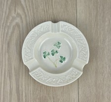 Vintage Belleek Ireland Ashtray Clover Shamrock Irish Pottery 4.5