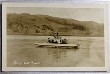Vintage Rogue River Ferry Boat RPPC with Old Cars being transported picture