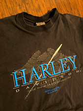 Vintage 90s Harley Davidson Single Stitch T-Shirt Canadian Rockies Banff XL picture
