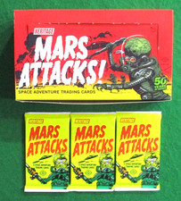 2012 Topps Mars Attacks Heritage Hobby-3 SEALED PACKS PLUS EMPTY DISPLAY BOX picture