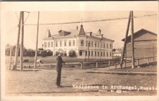 Mint Real Picture RPPC Postcard US Invasion Russia Residence in Archangel picture