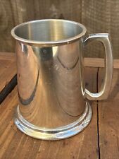 English Pewter Tankard Made in Sheffield England-  Glass Bottom Beer Mug picture