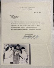 EMIL SITKA THREE STOOGES ACTOR SIGNED PHOTO & LETTER FROM COLUMBIA PICTURES picture