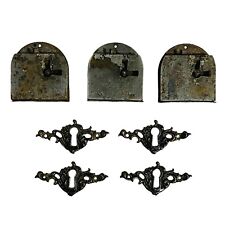 Antique Dresser Furniture Miniature Key Locks Key Hole Covers Escutcheon Lot picture