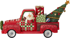 Enesco Jim Shore Country Living Santa in Red Pickup Truck Figurine, 6.8 Inch, Mu picture