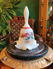 Vintage Fenton Custard Glass Bell Christmas Holidays Pinecone Signed V Jay picture