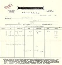 1925 Frank S. Harden Co. Furniture Makers Billhead picture
