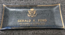 Vintage White House Souvenir Smoke Glass Ashtray Gerald R Ford-1974- picture