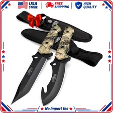 Mossy Oak Fixed Blade Hunting Knife Set 2-Piece Razor Sharp Camo Handle picture