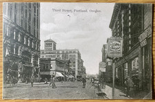 1910 Portland Oregon Third Street Antique Posted Photo Postcard picture