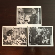 Vtg 1977 Star Wars Original Press Photo Lot (3) B&W 8x10 Leia Han Obi-Wan Chewie picture
