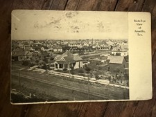 Antique Amarillo Texas Birds Eye View Early Homes Dirt Streets 1910s Postcard picture