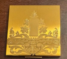 Vtg Elgin American Compact Gold Tone Makeup Case w/original box & bag picture
