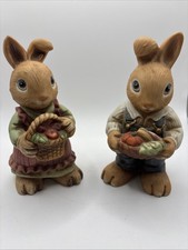 Vintage Homco Harvest Bounty Bunnies Figurines #1446 picture