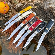 Folding Pocket Knife Barlow Style Stainless Steel Blade Outdoor EDC Knife picture
