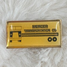Vtg Mercer Transportation Company Trucking Advertising Enamel Lapel Pin picture