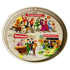 Vintage Knickerbocker Beer Brewery Metal Tin Serving Plate Tray 12” picture