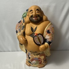 Vintage Japanese porcelain figurine of Hotei the laughing Buddha. 15