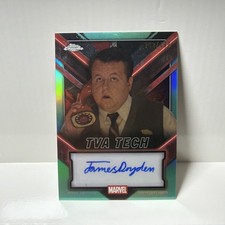 2025 Topps Chrome Deadpool James Dryden as TVA Tech Auto Aqua REF /199 picture