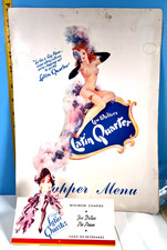 Vintage Lou Walters Moulin Rouge Latin Quarter Supper Menu & Table Pop-Up Card picture